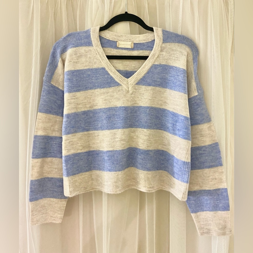 Monica Striped V-Neck Sweater